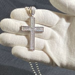 Iced Out Cross Pendant and Beaded Chain